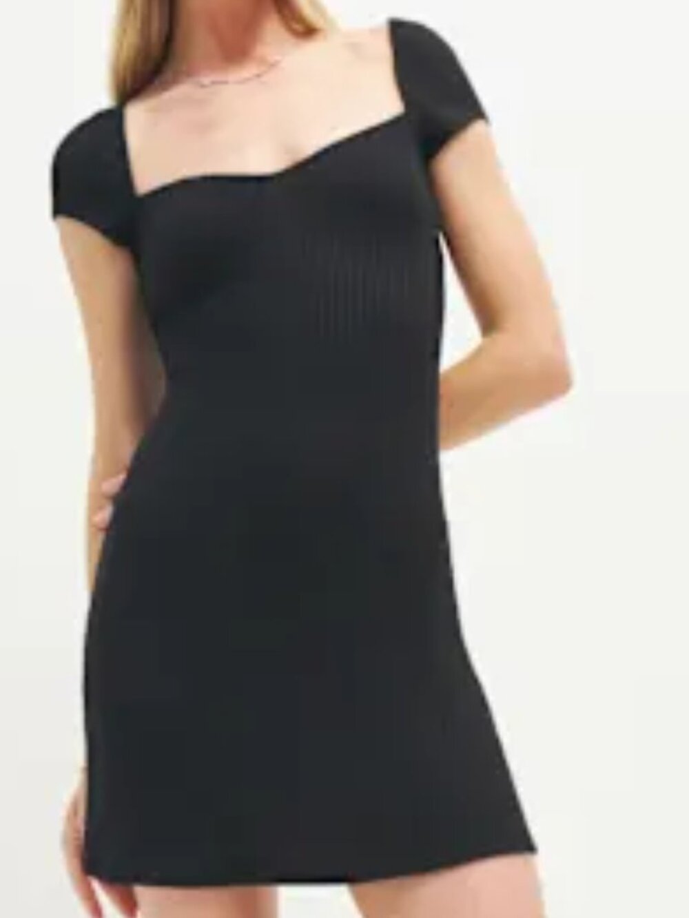 Reformation Percy Knit Dress Black - Size XL